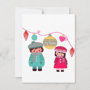 Chibi Merry Weihnachtskarte Feiertagskarte