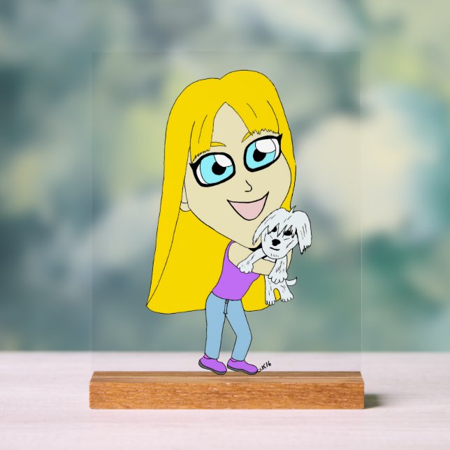 Chibi mit einem Jungtier Acrylschild (Neutral)
