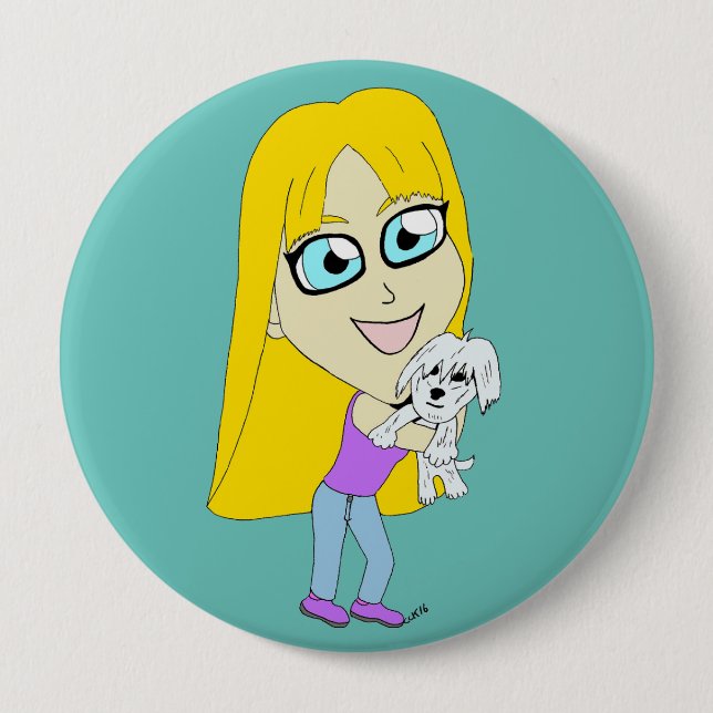 Chibi mit einem Jungtier Button (Vorderseite)