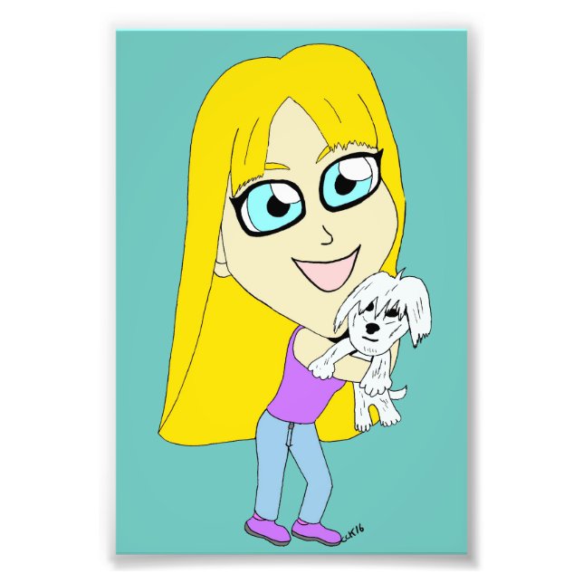 Chibi mit einem Jungtier Fotodruck (Vorne)