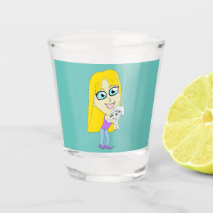 Chibi mit einem Jungtier Schnapsglas