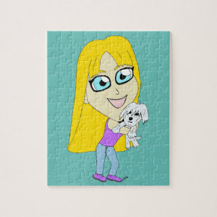 Chibi mit einem Welpen Puzzle