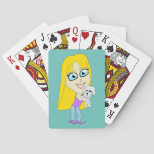 Chibi mit einem Welpen Spielkarten