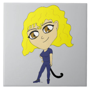 Chibi mit einer Katze wie Schwanz Fliese