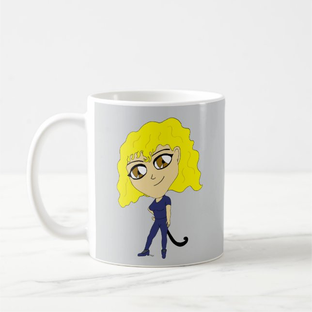 Chibi mit einer Katze wie Schwanz Kaffeetasse (Links)