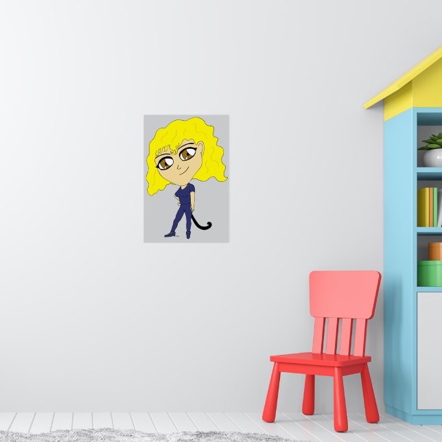 Chibi mit einer Katze wie Schwanz Poster (Kinderzimmer 1)