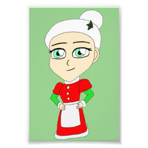 chibi mrs claus fotodruck