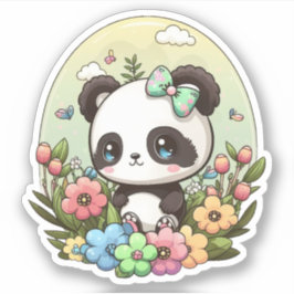 Chibi Niedlich Panda Kawaii Frühsticker Aufkleber