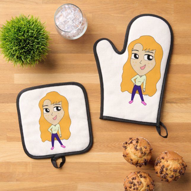 Chibi Ofenhandschuh & Topflappen-Set (Oben Unten)