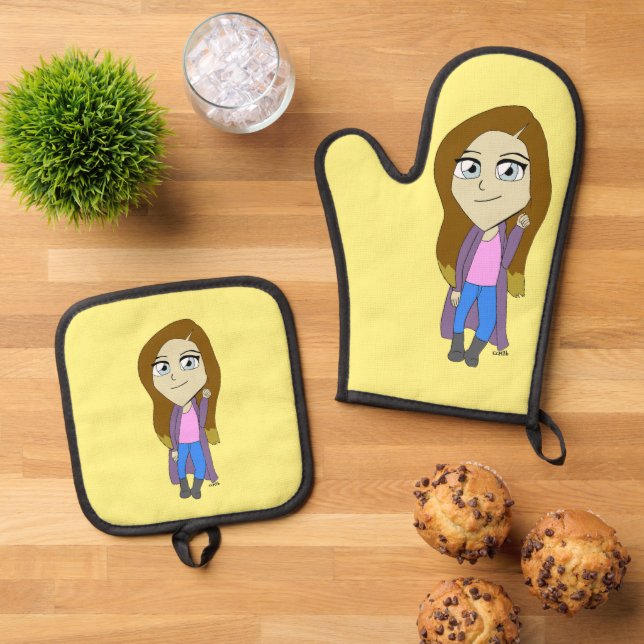 Chibi Ofenhandschuh & Topflappen-Set (Oben Unten)