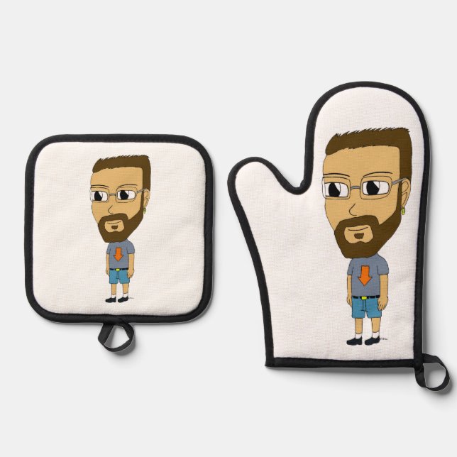 Chibi Ofenhandschuh & Topflappen-Set (Vorderseite)