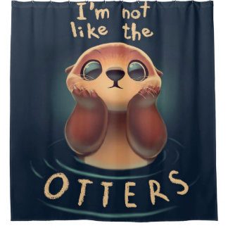 Chibi Otter | Otter Lover | Niedlicher Otter Puff Duschvorhang