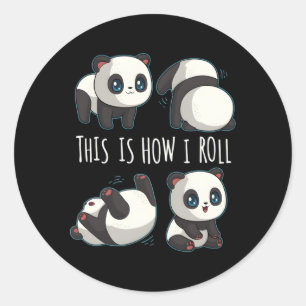 Chibi Panda für den kleinen Bären Panda Panda Runder Aufkleber