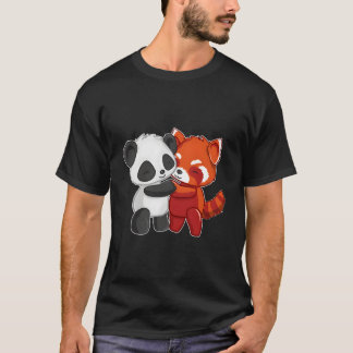 Chibi-Panda umarmt Roten Panda T-Shirt