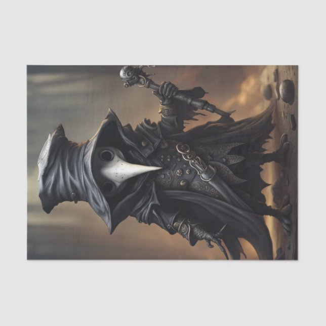 Chibi Plague Doctor Monster Dekoupage Seidenpapier (Vorderseite)