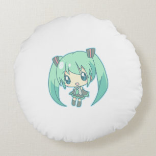 chibi Plakat-Highschool Druck Rundes Kissen