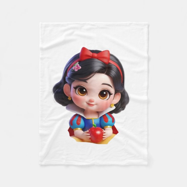 Chibi-Prinzessin mit Apfeldecke Fleecedecke (Vorderseite)
