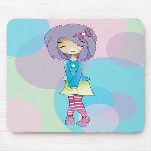 Chibi Punkt-Mädchen-Mausunterlage Mousepad