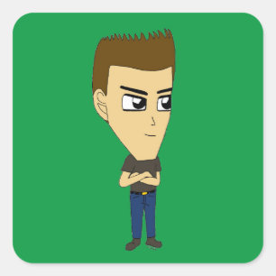 Chibi Quadratischer Aufkleber