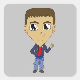 Chibi Quadratischer Aufkleber