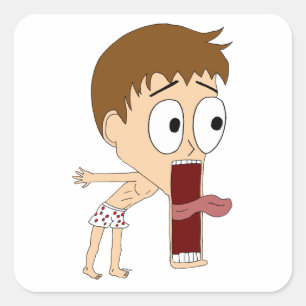 Chibi Quadratischer Aufkleber