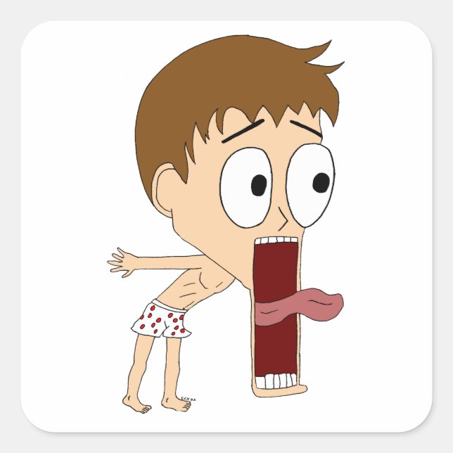 Chibi Quadratischer Aufkleber (Vorderseite)