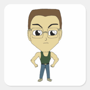 Chibi Quadratischer Aufkleber