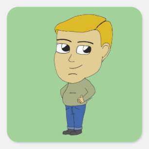 Chibi Quadratischer Aufkleber