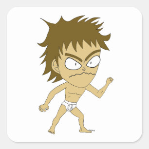 Chibi Quadratischer Aufkleber