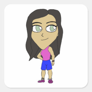 Chibi Quadratischer Aufkleber