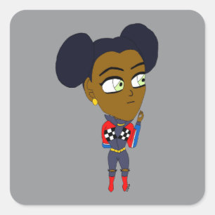 Chibi Quadratischer Aufkleber