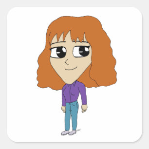 Chibi Quadratischer Aufkleber