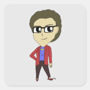 Chibi Quadratischer Aufkleber