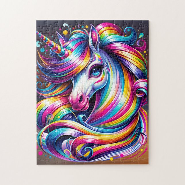 Chibi Rainbow Unicorn Puzzle (Vertikal)