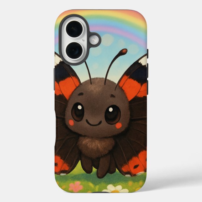 Chibi Red Admiral Butterfly Case-Mate iPhone Hülle (Rückseite)