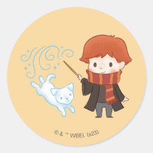 Chibi Ron Weasley Runder Aufkleber