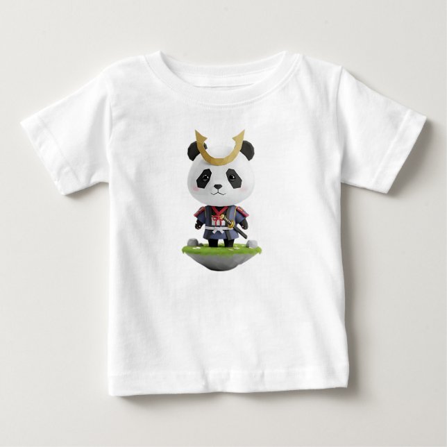 Chibi Samurai Panda 3D Charakter Baby T-shirt (Vorderseite)