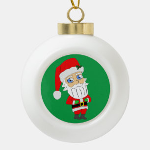 Chibi santa claus Keramik-Weihnachtsnamen Keramik Kugel-Ornament
