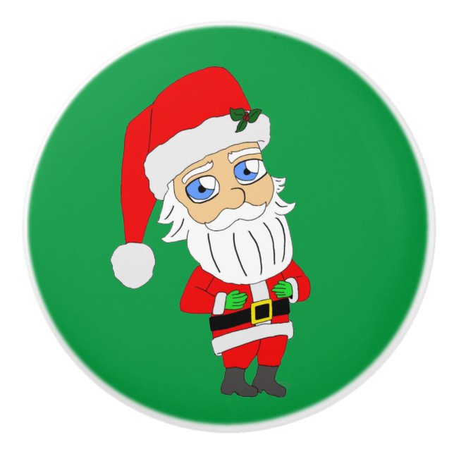 chibi santa claus keramikknauf (Vorderseite)