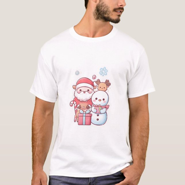 Chibi Santa & Freunde T-Shirt (Vorderseite)