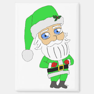 Chibi-Santa im grünen Anzug Magnet