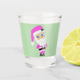 Chibi-Santa im rosa Anzug Schnapsglas