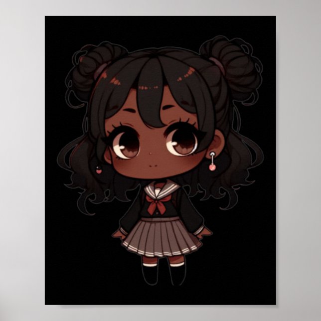 Chibi School Uniform Sticker Poster (Vorne)