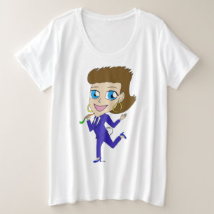 Chibi-Schwanz Große Größe T-Shirt