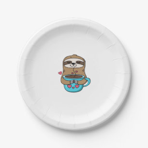 Chibi Sloth Coffee Lover - Niedlich Kawaii Sloth H Pappteller