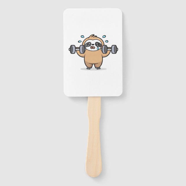 Chibi Sloth Gym Fail � Cute Kawaii Funny Workout A Fächer (Vorderseite)