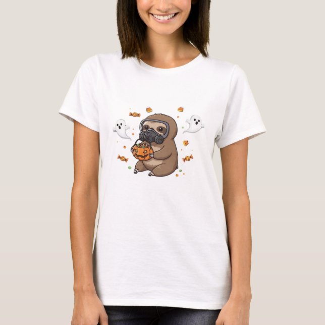 Chibi Sloth Hazmat Halloween Oversized T-Shirt (Vorderseite)