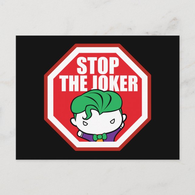 Chibi "Stopp the Joker" Unterschreiben Postkarte (Vorderseite)