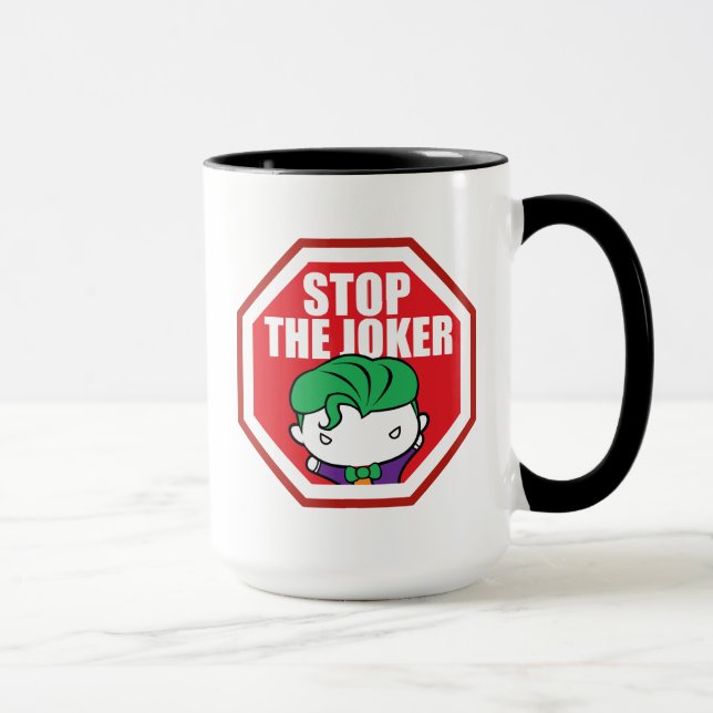 Chibi "Stopp the Joker" Unterschrift Tasse (Rechts)