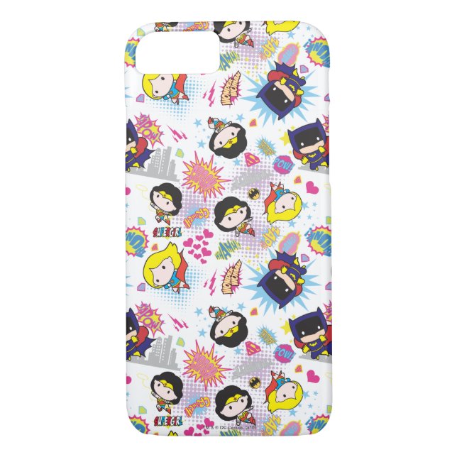Chibi Super Heroine Pattern Case-Mate iPhone Hülle (Rückseite)